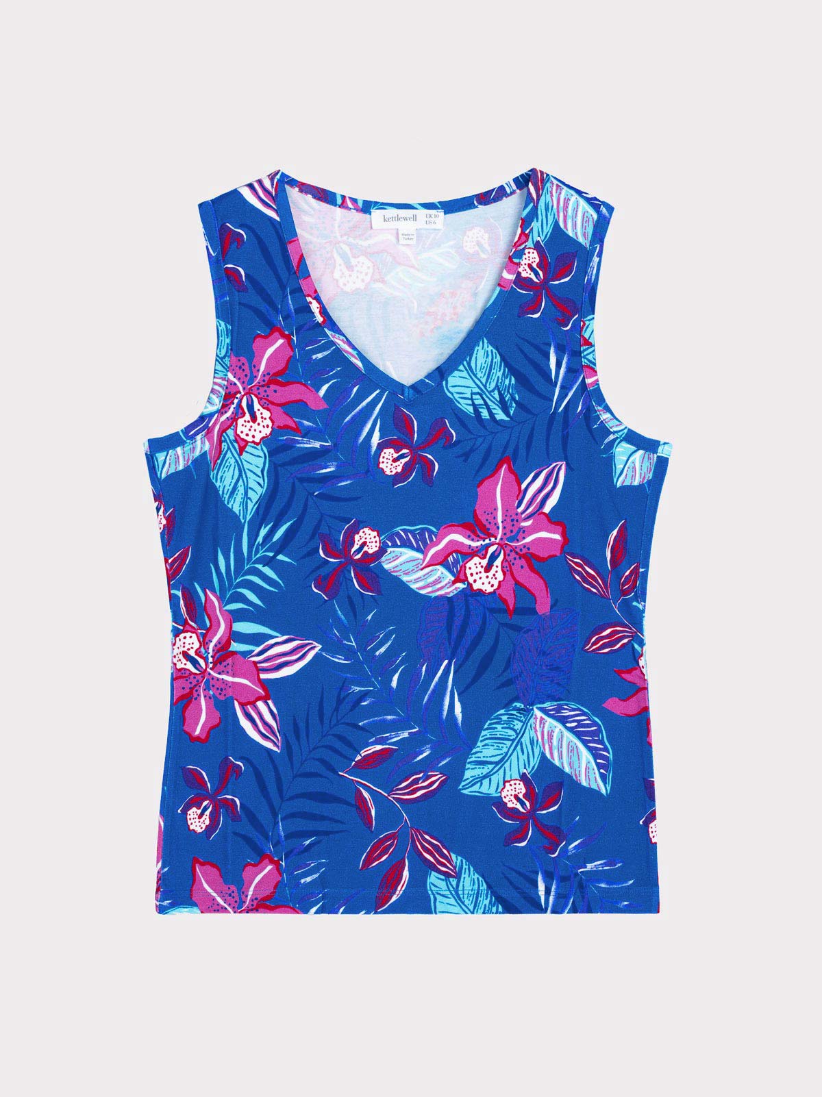 Tropical Printed Sleeveless Top - Image 26