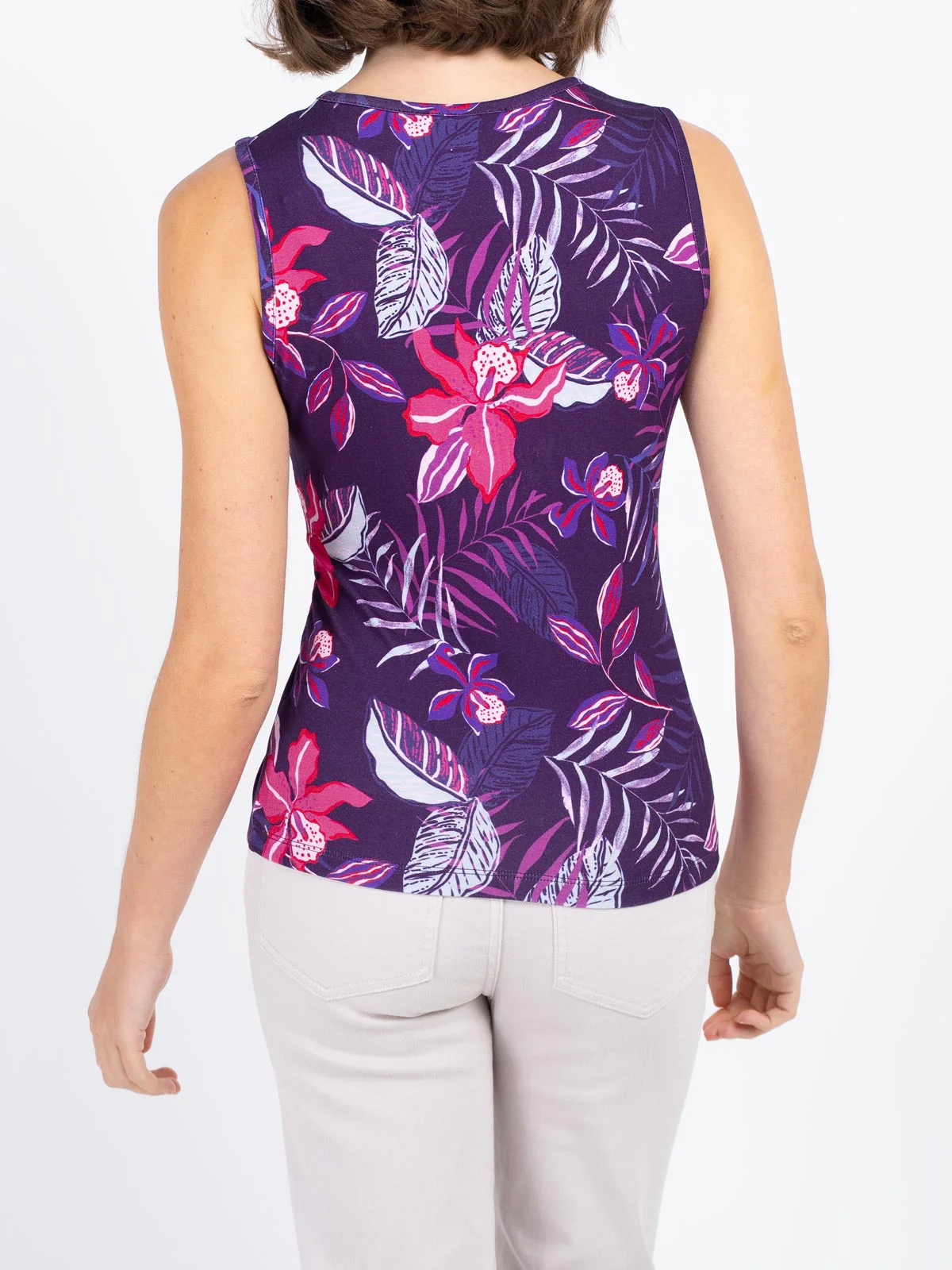 Tropical Printed Sleeveless Top - Image 8