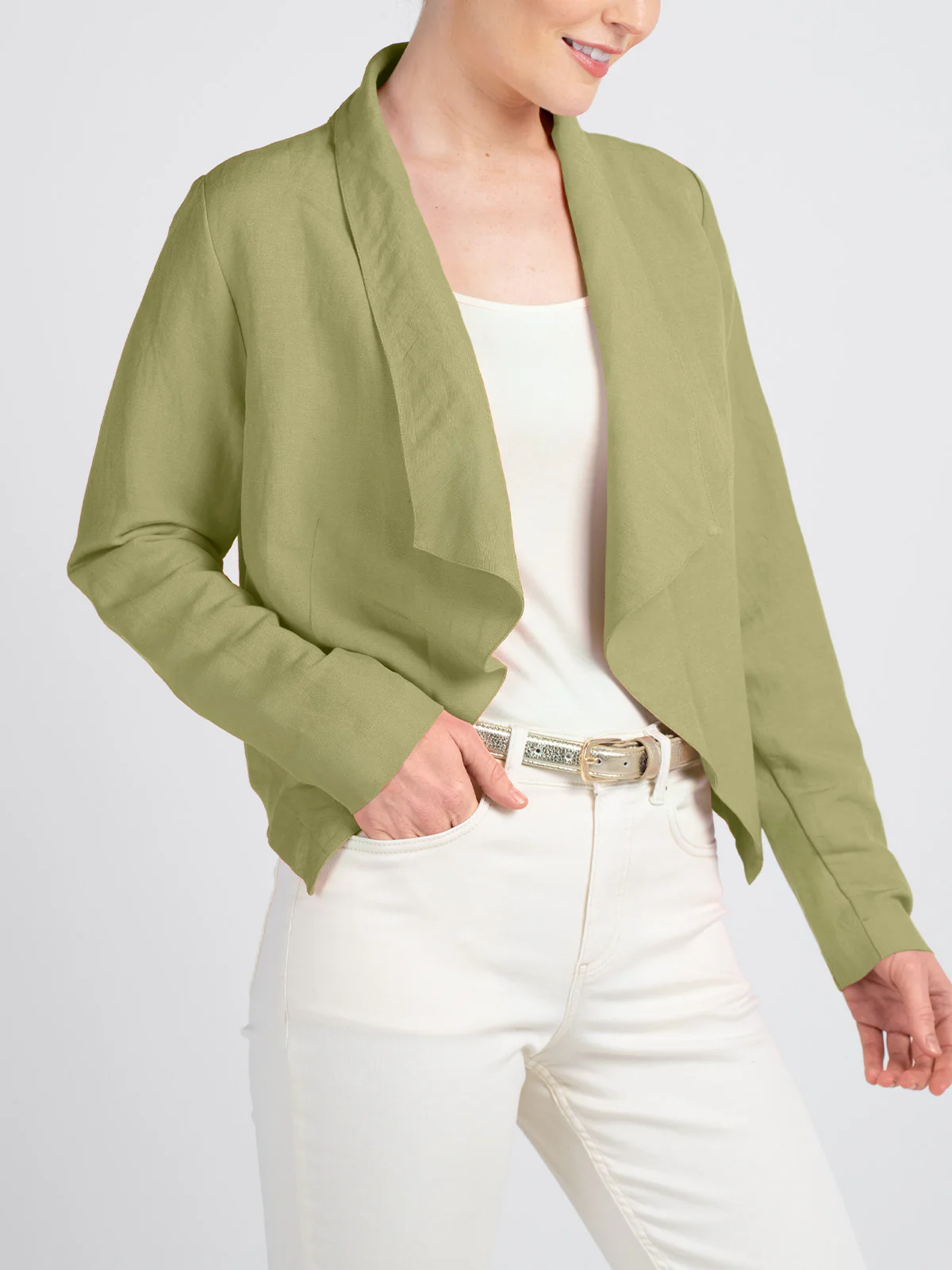 Waterfall Linen Jacket - Image 28